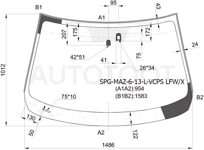 Стекло лобовое (Датчик дождя/ Молдинг) Mazda 6 12 - Артикул SPGMAZ613LVCPSLFWX - Производитель Sat - Фото, Отзывы, Цены
