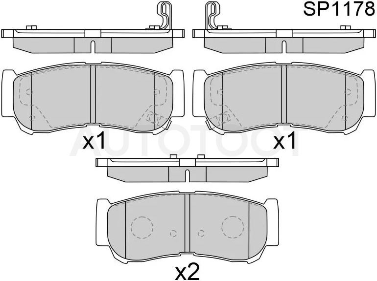 Колодки тормозные (Сзади) Hyundai Santa Fe 05-12 / H1 97-07 / Starex 97-07 / SsangYong Rodius 04-18