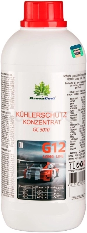 Антифриз концентрат GreenCool G12, 1л красный