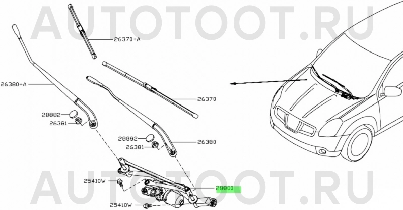 Трапеция стеклоочистителя (без мотора) -VWA1420 Startvolt для NISSAN QASHQAI