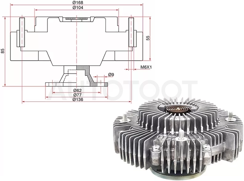 Вискомуфта Toyota Crown 08-12 / Hiace 04-07 - Артикул ST1700008 - Производитель Sat - Фото, Отзывы, Цены