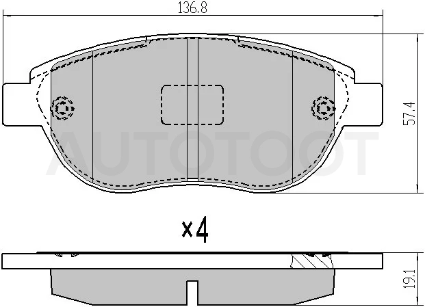 Колодки тормозные (Спереди) Citroen Berlingo 96-22 / C3 01-06 / C4 04-08 / Peugeot 206 98-03 / 207 06-09 / 307 01-05