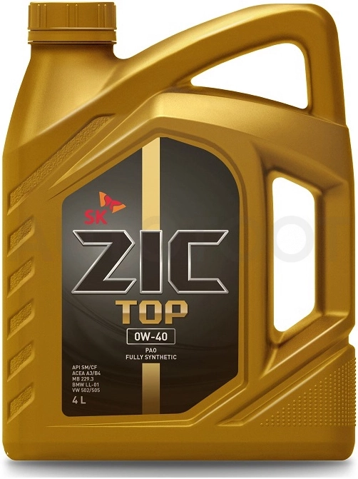 Масло моторное ZIC TOP 0W40 A3/B4 4л синтетическое - Артикул 162611 - Производитель ZIC - Фото, Отзывы, Цены