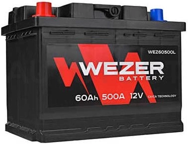 Аккумулятор WEZER 60Ah 500A прямая полярность(+-)