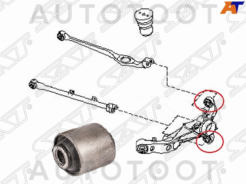 Сайлентблок задней цапфы 4WD -ST55501WA201B Sat для NISSAN AD, NISSAN WINGROAD, NISSAN LIBERTY