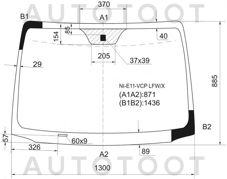 Стекло лобовое в клей -  для NISSAN NOTE