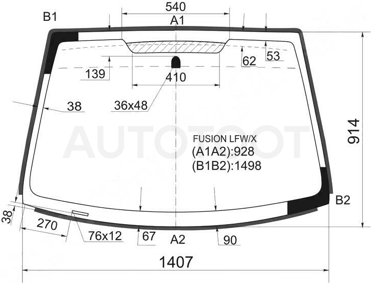 Стекло лобовое в клей -  для FORD FUSION