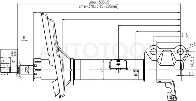 Стойка задняя TOYOTA HARRIER/LEXUS RX300/330/350/KLUGER/HIGHLANDER 03- 4WD RH
