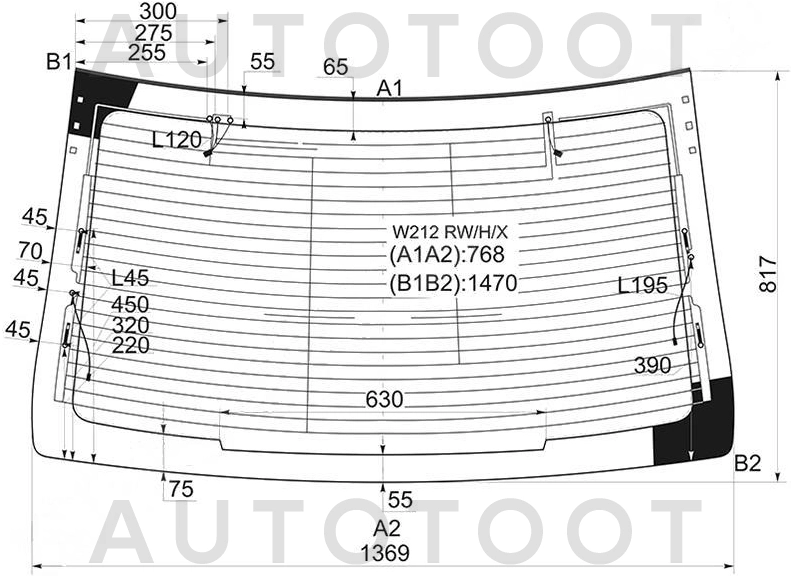 Стекло заднее (крышка багажника) с обогревом -  для MERCEDES E-CLASS