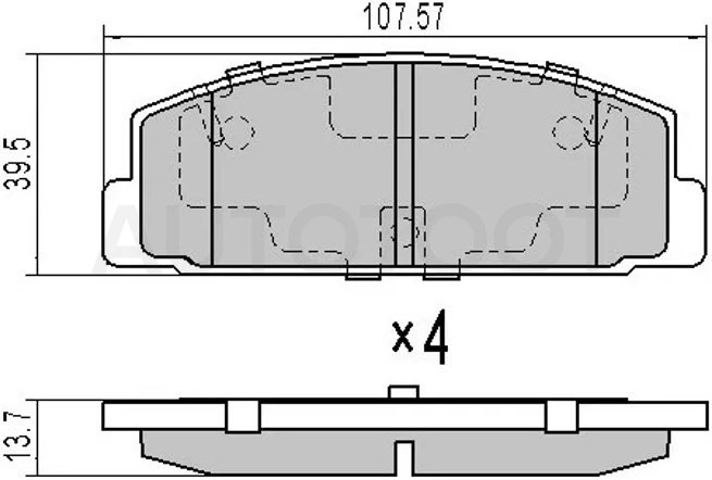 Колодки тормозные (Сзади) Mazda 6 02-12 / FAW Besturn B50 12-17 - Артикул STGJYB2643ZA - Производитель Sat - Фото, Отзывы, Цены