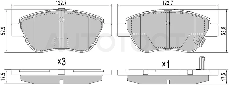 Колодки тормозные (Спереди) Opel Corsa 06-14 / Citroen Nemo 08-15 / Opel Adam 12-19