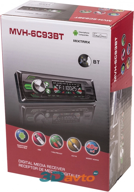 Pioneer Автомагнитола Pioneer.GB MVH6С93BT с Bluetooth - Артикул MVH6С93ВТ - Производитель TechWit - Фото, Отзывы, Цены