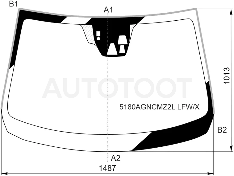 Стекло лобовое (Три камеры/ Датчик дождя/ Молдинг) Mazda 6 12-18 - Артикул 5180AGNCMZ2LLFWX - Производитель Xyg - Фото, Отзывы, Цены