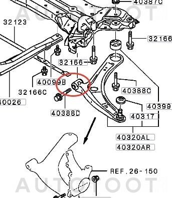 Сайлентблок переднего рычага передний -STMN125871 Sat для MITSUBISHI OUTLANDER, MITSUBISHI LANCER, MITSUBISHI ASX