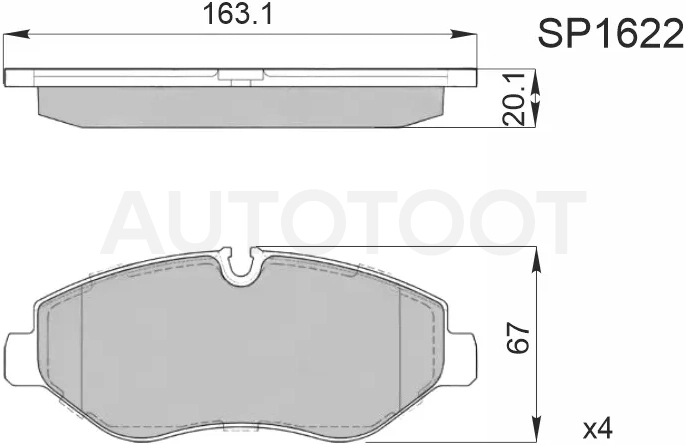 Колодки тормозные (Спереди) Mercedes-Benz Sprinter 06-18 / V-Class 14-20 / Viano 03-14 / Vito 03-20 / Volkswagen Crafter 06-16