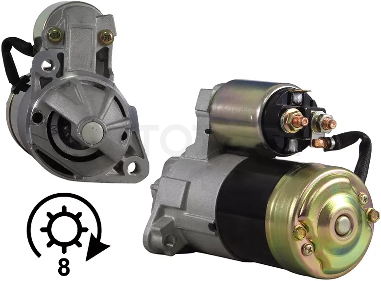 Стартер Hyundai Sonata 91-93 / Kia Sorento 02-06 / Mitsubishi Pajero 81-03 / Pajero Sport 96-21 / Hyundai Terracan 01-07 / Mitsubishi Debonair 89-92 / Diamante 90-92 / GTO 90-93 / Sigma 90-96 (1,2 kW/ Z=8/ (МКПП))