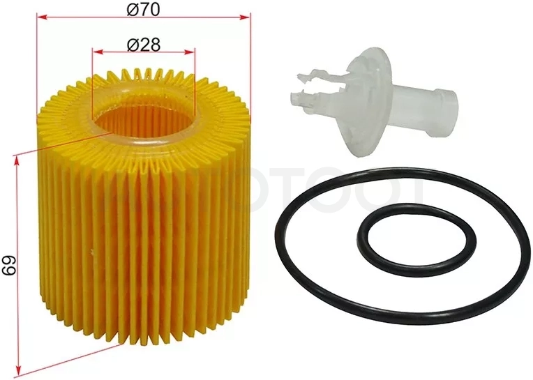 Фильтр масляный (картридж) TOYOTA CAMRY, RX350 2GR-FE 06