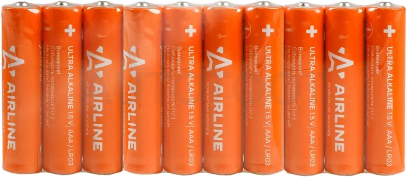 Батарейки LR03/AAA щелочные 10 шт. (мизинчиковые) - Артикул AAA10 - Производитель Airline - Фото, Отзывы, Цены