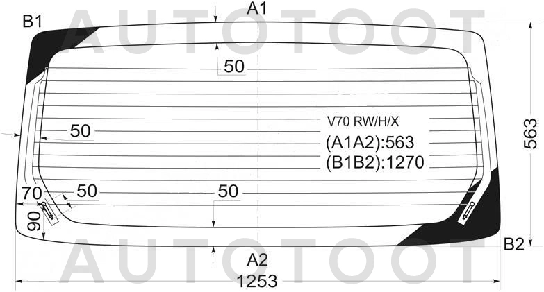 Стекло заднее (крышка багажника) с обогревом -  для MITSUBISHI PAJERO