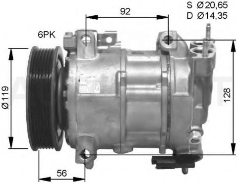 Компрессор кондиционера -1080019SX Stellox для CITROEN C4