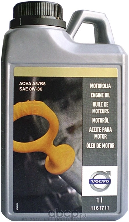 0W-30 Масло моторное синтетическое "ENGINE OIL 0W-30", 1л - Артикул 1161711 - Производитель Volvo - Фото, Отзывы, Цены