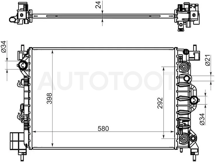 Радиатор Chevrolet Aveo 11-15 / Opel Mokka 12-19 - Артикул ST010028 - Производитель Sat - Фото, Отзывы, Цены