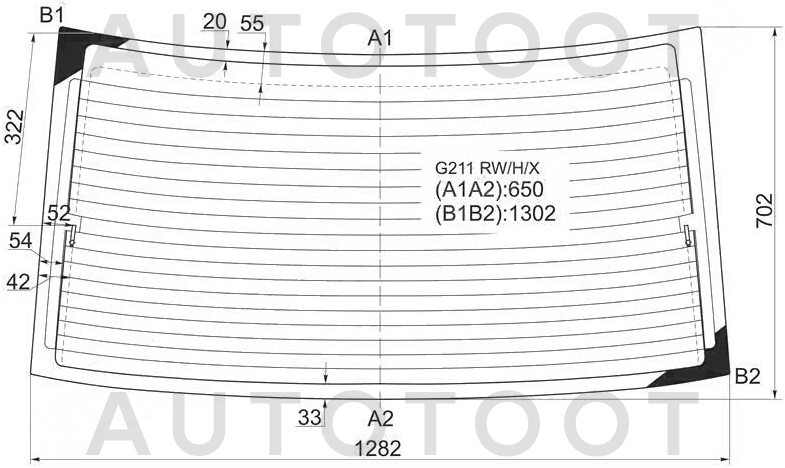 Стекло заднее (крышка багажника) с обогревом -  для MAZDA 626 (CAPELLA)