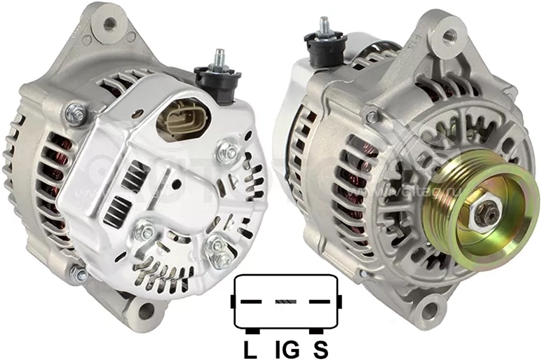 Генератор TOYOTA LAND CRUISER 90/HILUX SURF/HIACE/REGIUSACE 2.4/2.7 95- 2/3RZEFE 12V 80A