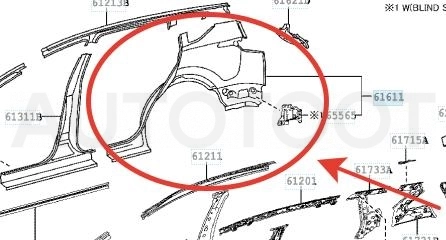 Крыло заднее правое -STTYY40641 Sat для TOYOTA RAV4