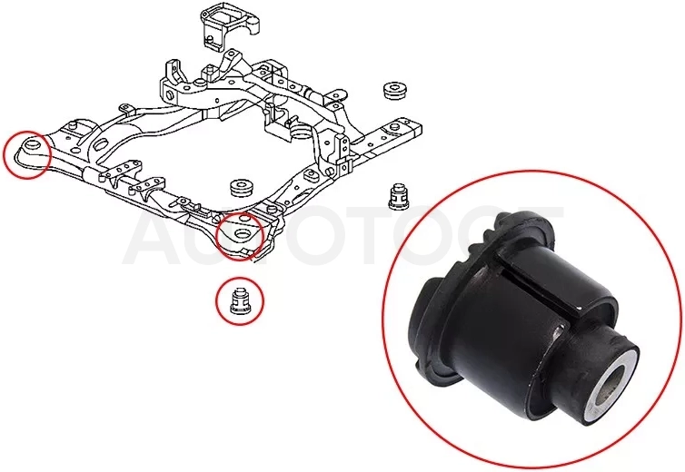Сайлентблок Honda Accord 02-08 / Acura TL 03-08 - Артикул ST50260SEAE01 - Производитель Sat - Фото, Отзывы, Цены