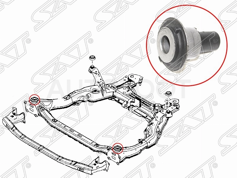 Сайлентблок передней балки передний -MZAB133 Febest для MAZDA 6 (ATENZA)