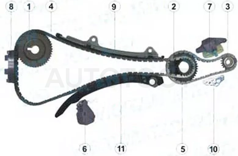 Комплект цепи ГРМ NISSAN QR20DE/QR25DE