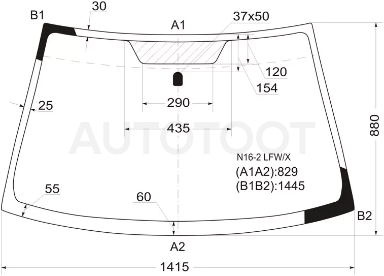 Стекло лобовое Nissan Almera 00-06 / Bluebird Sylphy 00-05