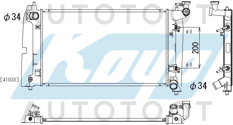Радиатор охлаждения NZ -TY0001120 Sat для TOYOTA COROLLA, TOYOTA COROLLA FIELDER, TOYOTA ALLEX, TOYOTA RUNX, TOYOTA COROLLA SPACIO, TOYOTA VOLTZ, TOYOTA MATRIX, TOYOTA WILL VS