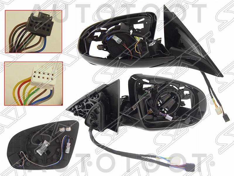Зеркало правое (складное, обогрев, поворот, память, подсветка, мёртвая зона) -  для MERCEDES E-CLASS