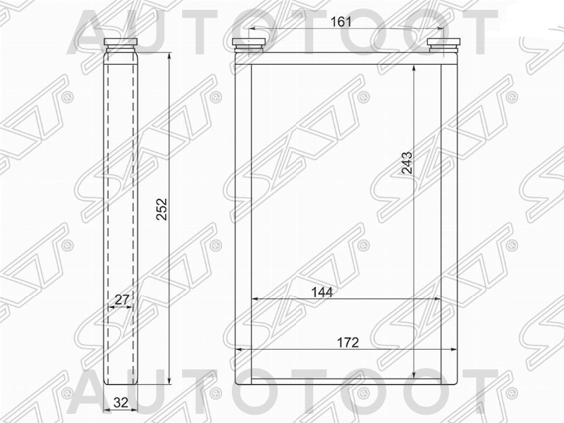 Радиатор отопителя салона -STTY123950 Sat для TOYOTA LAND CRUISER PRADO, LEXUS GX460