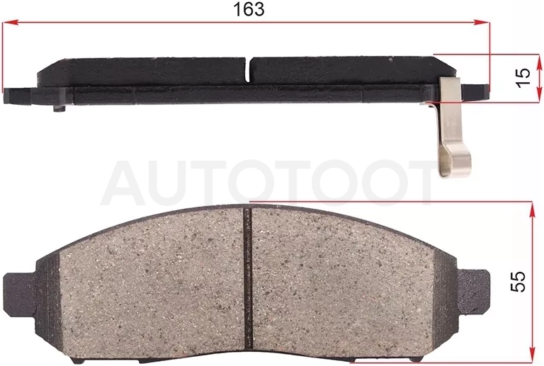 Колодки тормозные (Спереди) Nissan Leaf 09-17 / Pathfinder 04-14 / Serena 05-19 / Frontier 04-21 / Suzuki Landy 07-07