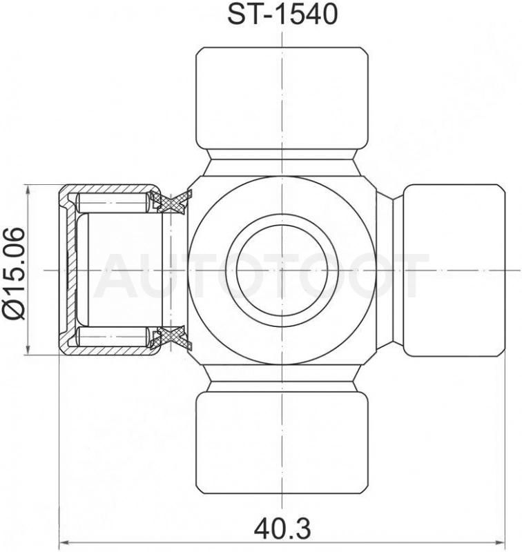 Крестовина рулевого кардана 15*40 -  для TOYOTA VISTA