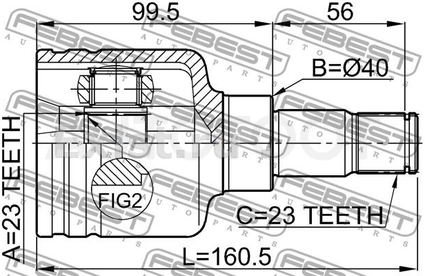 Шрус внутренний левый 23x160.5x23 МКПП -JCN0170 Just Drive для FORD C-MAX, FORD FOCUS