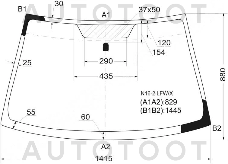 Стекло лобовое в клей -  для NISSAN ALMERA, NISSAN BLUEBIRD SYLPHY, NISSAN ALMERA CLASSIC