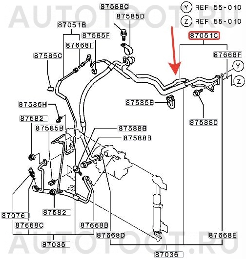Трубка кондиционера -  для MITSUBISHI LANCER, MITSUBISHI OUTLANDER