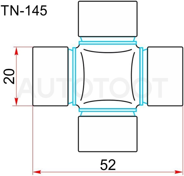 Крестовина карданного вала 20x52,5