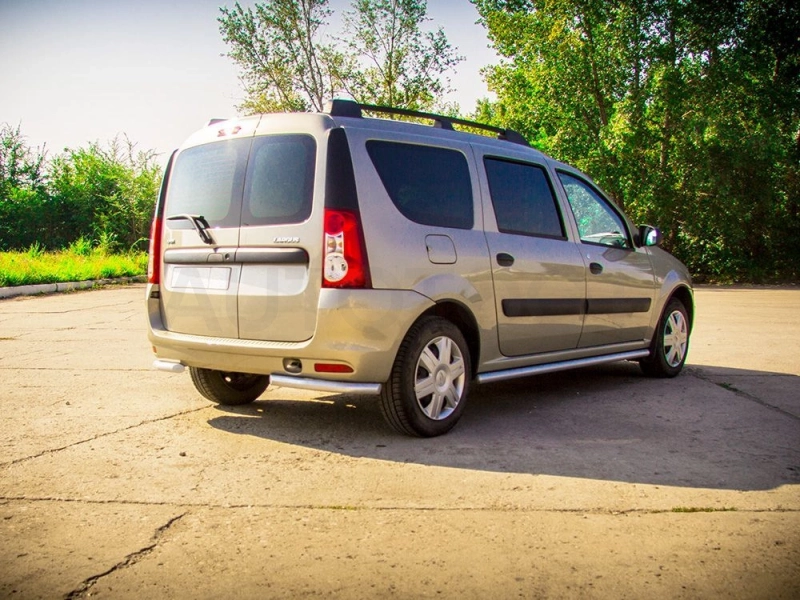LADA Largus 2012- Защита порогов прямая Ø51мм ИСКРА /ШАГРЕНЬ (ППК) - Артикул LLA330301 - Производитель PT Group - Фото, Отзывы, Цены
