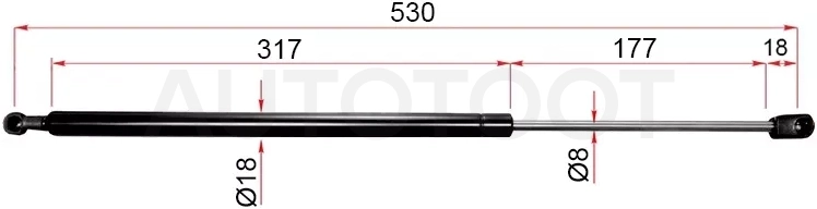 Амортизатор крышки багажника Nissan Pathfinder 95-04 / Primera 95-02 / Terrano 95-02 / Primera Camino 95-97 (Справа=Слева)