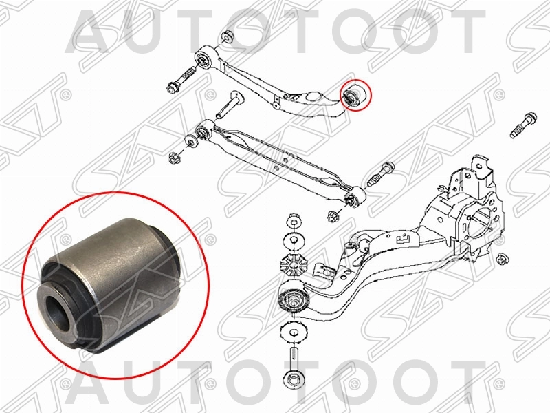 Сайлентблок заднего верхнего поперечного рычага наружный -GRM16250 G-Autoparts для NISSAN JUKE, NISSAN QASHQAI, NISSAN X-TRAIL, RENAULT KOLEOS