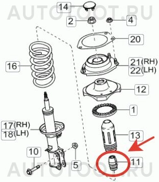 Отбойник переднего амортизатора -  для KIA RIO