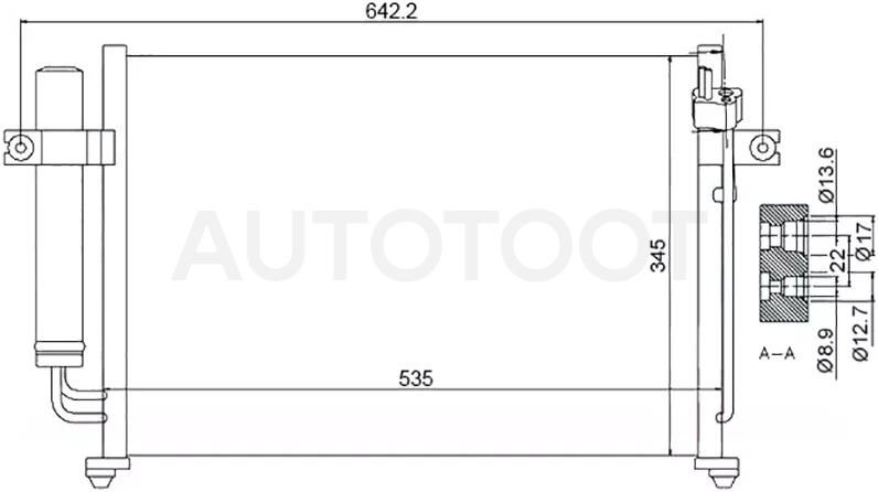 Радиатор кондиционера Hyundai Getz 02-11