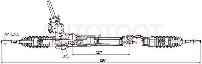 Рейка рулевая NISSAN TERRANO 14-/RENAULT DUSTER 10-/KAPTUR 16- LHD - Артикул ST490012993R - Производитель Sat - Фото, Отзывы, Цены