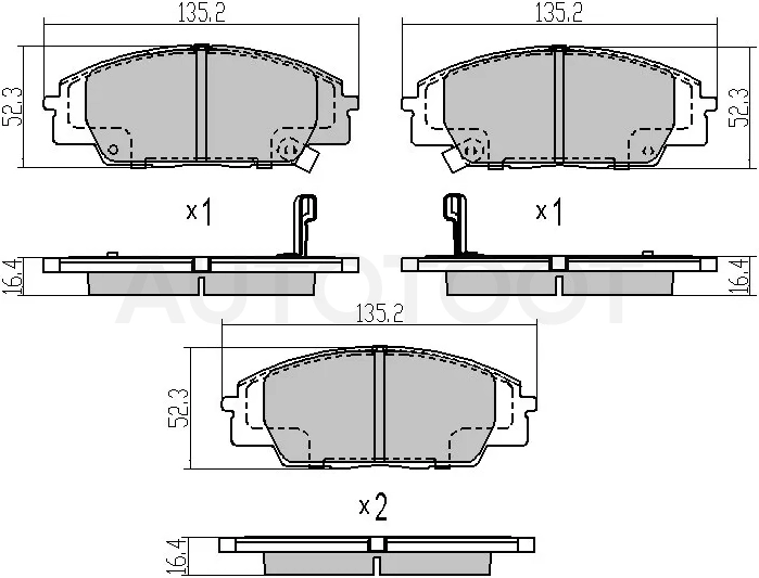 Колодки тормозные (Спереди) Honda Accord 97-03 / Integra 01-06 / S2000 99-09 / Torneo 97-02