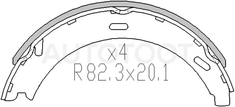 Колодки тормозные барабанные (Сзади/ Стояночный тормоз) Mercedes-Benz C-Class 93-08 / E-Class 84-03